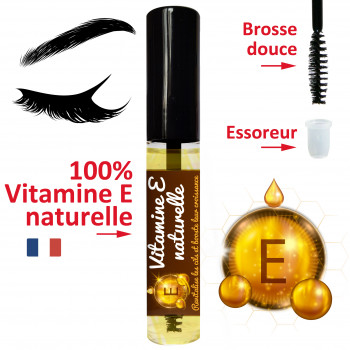 Huile vitamine E naturelle, en format mascara pour des cils plus forts